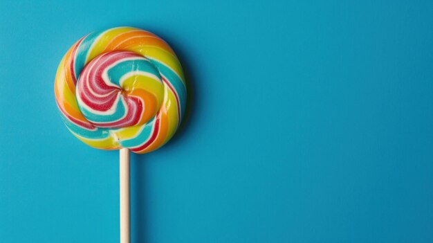 Fondo de anuncio de lollipop con espacio para copiar