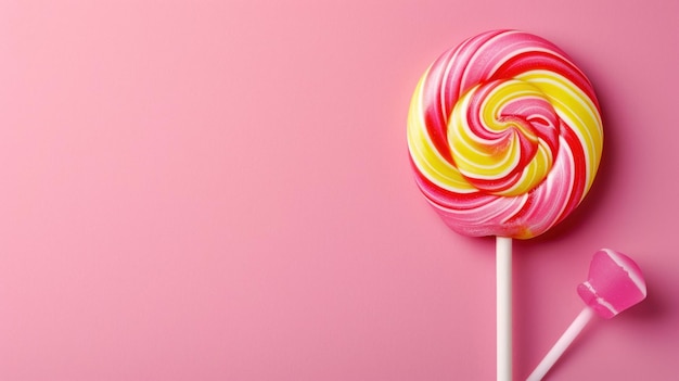 Fondo de anuncio de lollipop con espacio para copiar