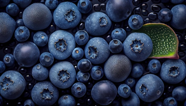 Fondo de arándanos frescos con espacio de copia para su texto Alimentos saludables de verano Banner Al generado