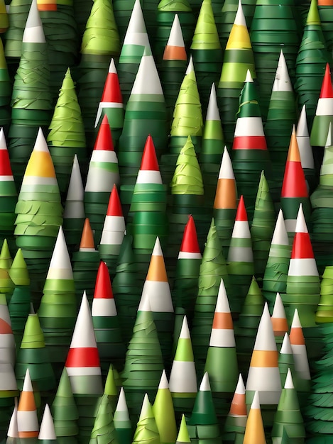 Foto fondo de árbol de navidad diseño organizado efecto 3d tonos calmantes generación de ia generativa