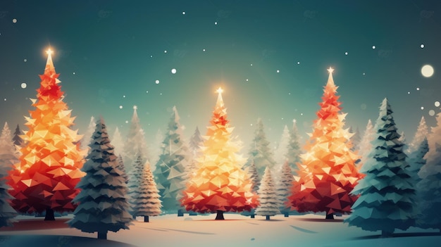 Fondo árbol de navidad Ilustración AI Generativo