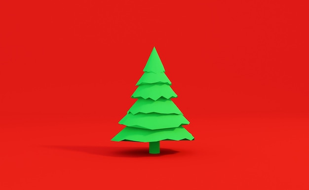 Fondo con árboles de Navidad Año nuevo Tarjeta de Navidad render 3d