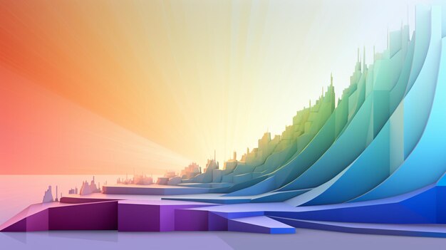 El fondo del arco iris 3D abstracto