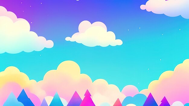 Foto fondo de arco iris abstracto kawaii cool colorful cloud sky