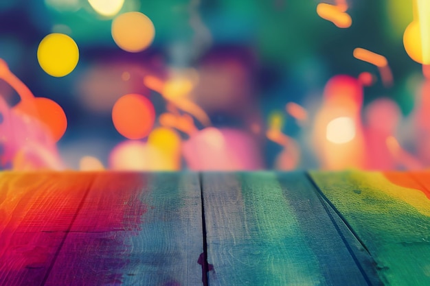 Fondo de arco iris brillante con efecto Bokeh f