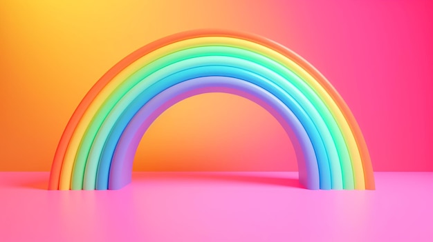 Fondo de arco iris de neón de renderizado 3D