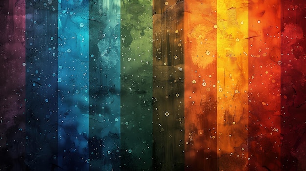 Fondo de arco iris vibrante con gotas de agua generativo ai