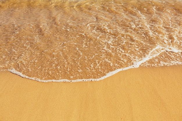 Fondo con arena dorada en la costa de la isla de Creta.
