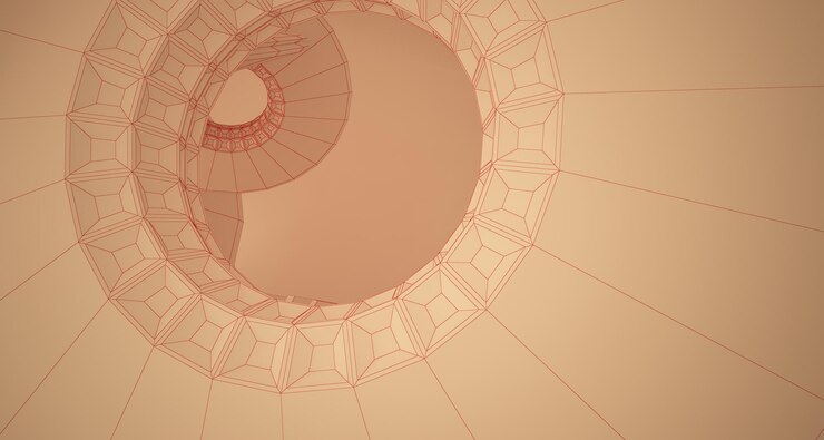 Foto fondo arquitectónico abstracto interior blanco con discos lisos ilustración y renderizado 3d