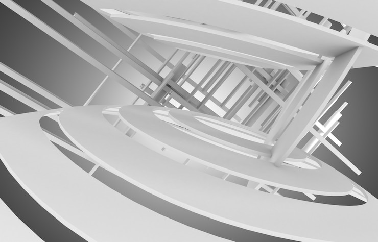 Foto fondo de arquitectura abstracta. ilustración 3d