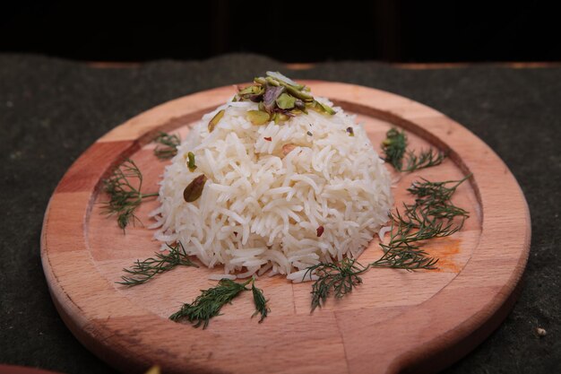 Foto fondo de arroz blanco árabe