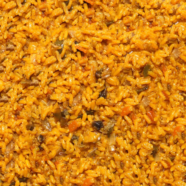 Foto fondo de arroz con verduras