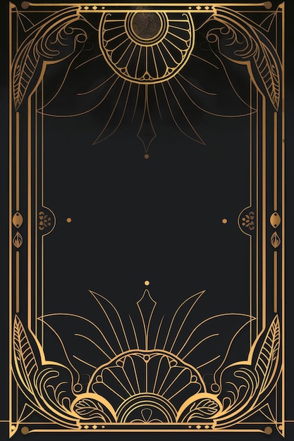 Fondo Art Deco Negro y Dorado