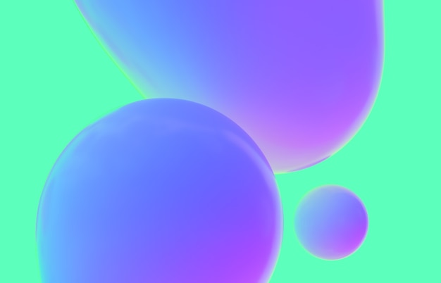Fondo de arte abstracto 3d con manchas flotantes holográficas