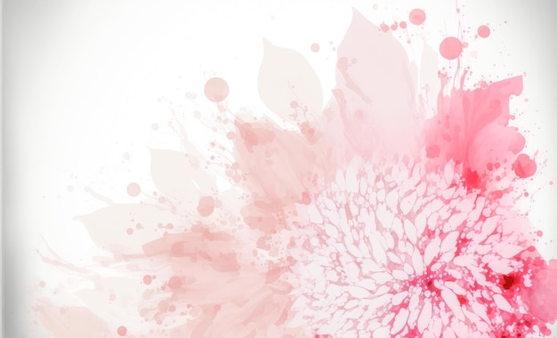 Fondo de arte abstracto acuarela con flores rosas