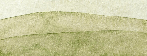 Fondo de arte abstracto colores verde y oliva con patrón ondulado Pintura de acuarela con degradado caqui suave