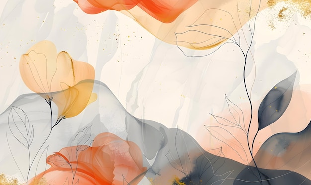 Fondo de arte abstracto follaje fondo minimalista de lujo