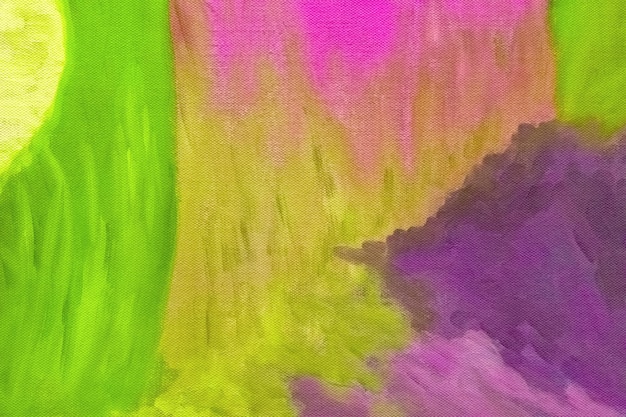 Fondo de arte abstracto lila púrpura y colores verdes Pintura de acuarela sobre lienzo con degradado magenta suave