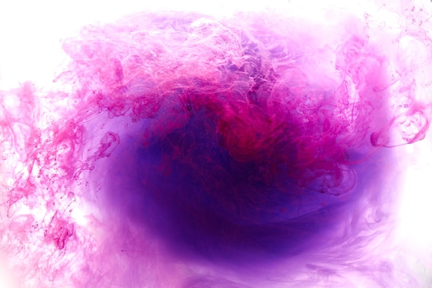 Foto fondo de arte abstracto líquido lila violeta. salpicaduras y manchas de pintura, concepto emocional