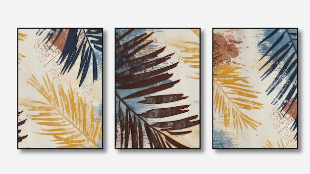 Fondo de arte abstracto moderno Flores de hojas naranja gris
