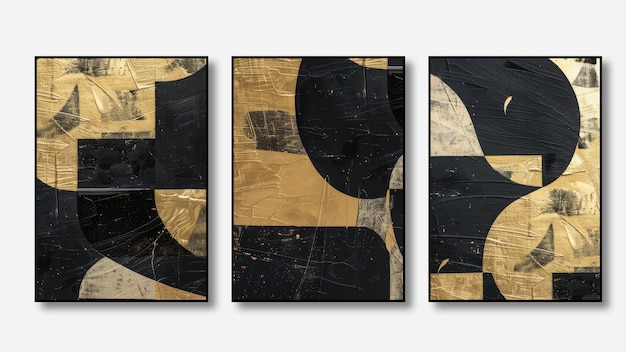Fondo de arte abstracto moderno Geometría oro naranja gris