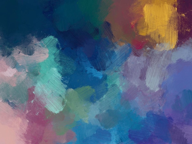 Fondo de arte abstracto Pintura al óleo sobre lienzo diseño minimalis colorido rosa amarillo azul