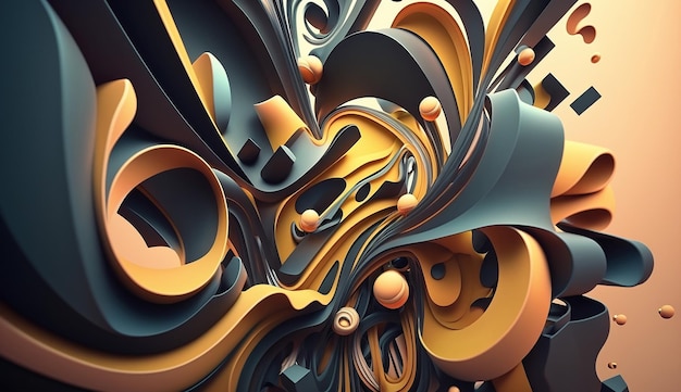 Fondo de arte abstracto Representación 3d IA generativa