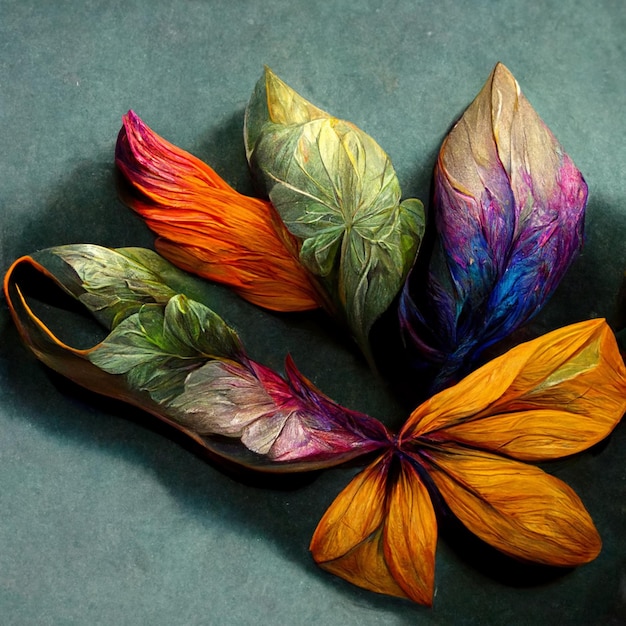 Fondo de arte de acuarela Diseño de papel tapiz generado digitalmente con arte de línea de pincel de pintura de flores
