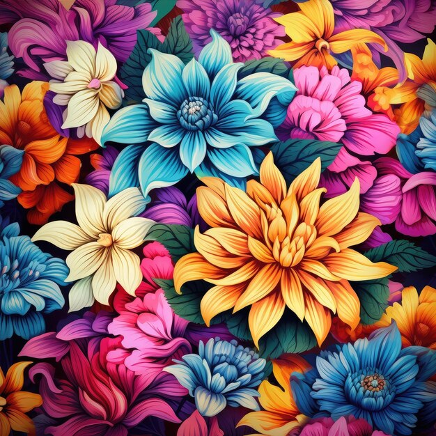 Fondo de arte de acuarela de flores Diseño de papel de pared Tecnología de IA generativa