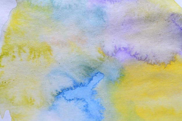 Fondo de arte creativo abstracto manchas y manchas de acuarela en el papel