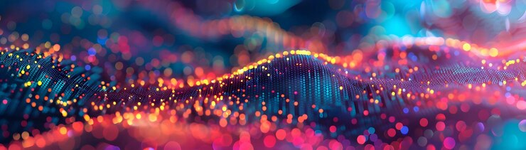 Foto fondo de arte digital 3d abstracto con colores vívidos y bokeh