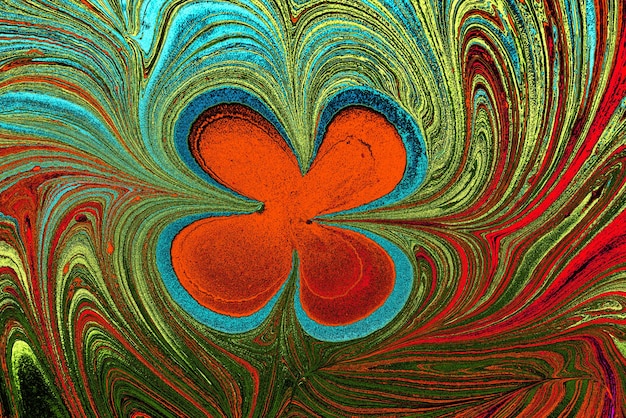 Fondo de arte ebru con patrones de textura de marmoleado floral Textura de patrón floral de mármol abstracto