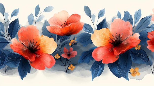 El fondo de arte floral abstracto moderno incluye flores de acuarela pintadas a mano con un pincel Esta ilustración es ideal para su uso en papeles de pared, estandartes, impresiones, carteles, portadas, saludos