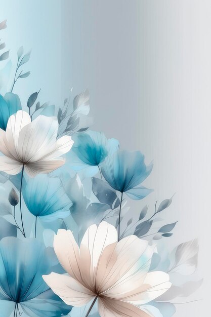 Fondo de arte con flores transparentes de rayos x Papel pintado con arte floral