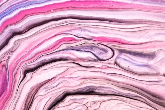 Fondo de arte fluido abstracto colores rosa claro y morado. Mármol líquido. Cuadro acrílico con degradado lila.