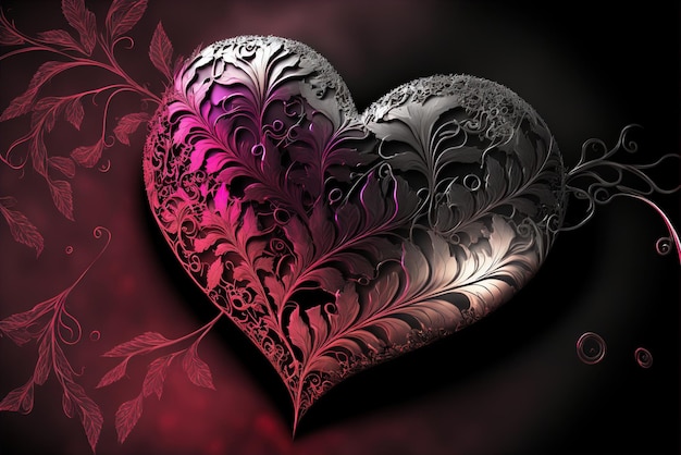 Fondo de arte de fondo de pantalla de romance de corazón de amor de San Valentín