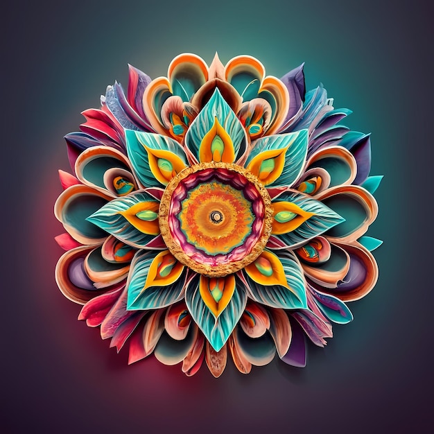 Foto fondo de arte mandala étnico a todo color