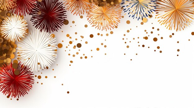 Fondo de arte de papel para la celebración de fuegos artificiales