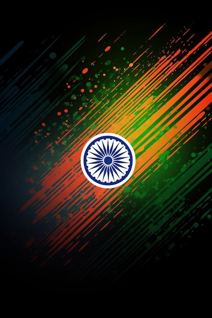 Fondo de arte de tinta Splash de bandera de India con símbolo de victoria IA generativa