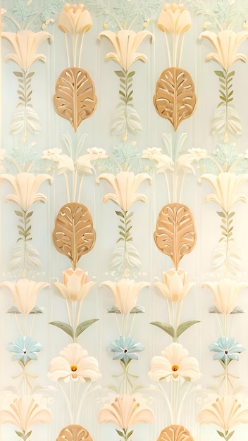 Fondo de arte vintage con estampado floral de ensueño pastel Ai