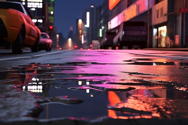 Fondo de asfalto bajo la lluvia Ai generativo