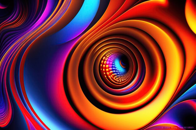 Fondo asombroso abstracto de formas fractales coloridas Representación 3d de arte fractal digital