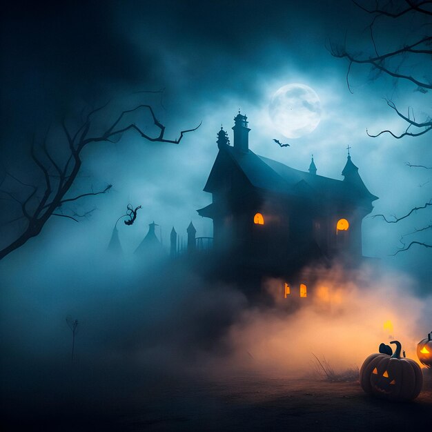 Foto un fondo aterrador con el tema de halloween