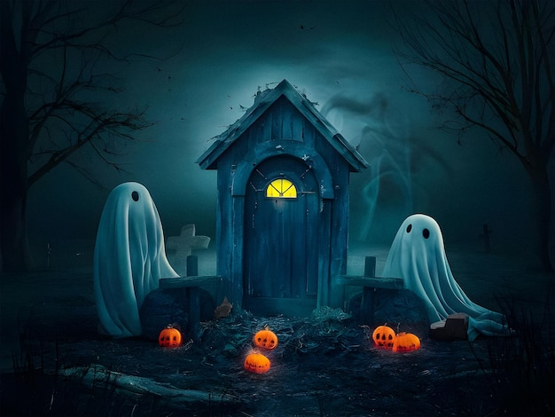 Un fondo aterrador con el tema de Halloween