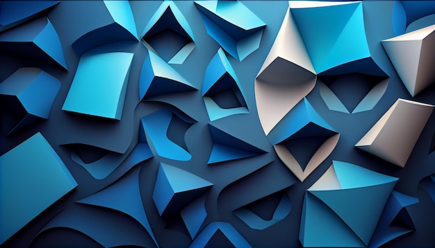 Fondo azul 3D abstracto moderno generar Ai