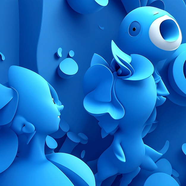 Fondo azul 3D creativo generativo Ai