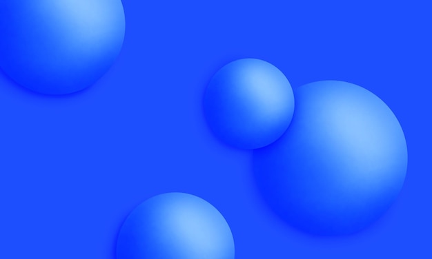 Foto fondo azul abstracto con bolas 3d