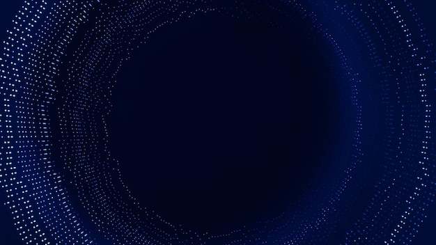Fondo azul abstracto con círculos en forma de túnel. concepto de datos fluidos. Información en espiral 5g.