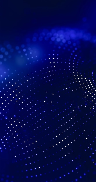 Foto fondo azul abstracto de conexiones de puntos tecnología de matriz de datos global