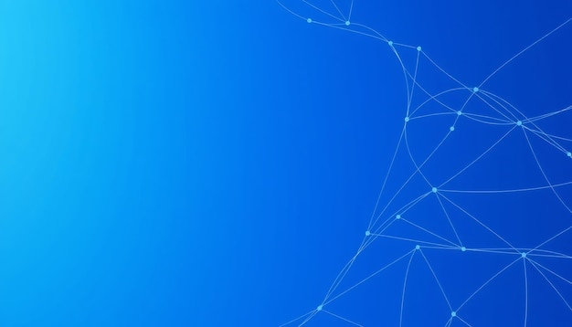 Fondo azul abstracto con líneas blancas conectadas
